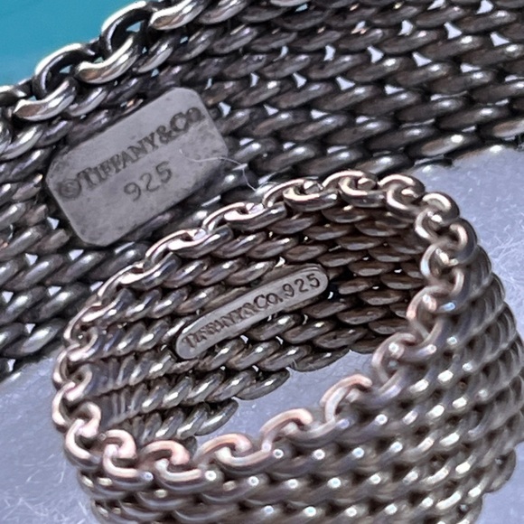 Tiffany & Co. Silver Mesh Bracelet and Ring set - Picture 6 of 15